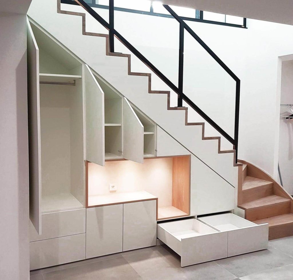 Meuble sous escalier réalisé à Strasbourg