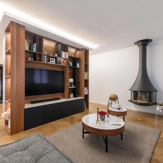 Meuble TV bibliothèque sur mesure recto verso à Vendenheim